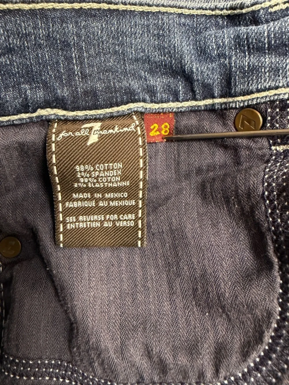 7 For All Mankind Dojo Y2K Blue Flare Tailorless Jeans 28